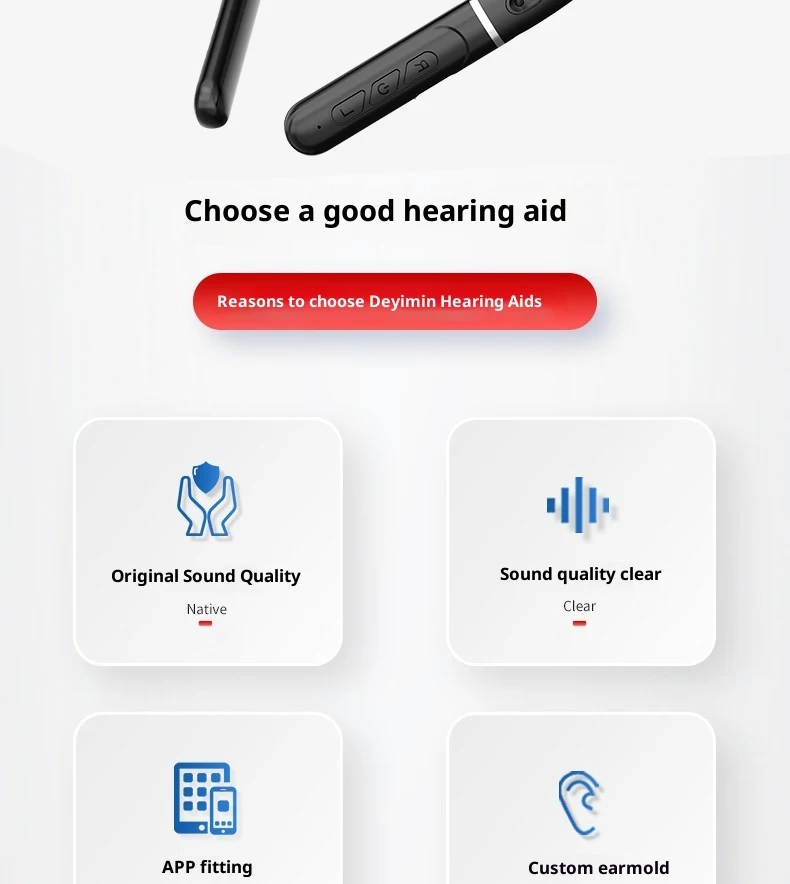 3-In-1 Neckband Hearing Aid With App Bluetooth Rechargeable Anti-Loss Headphone