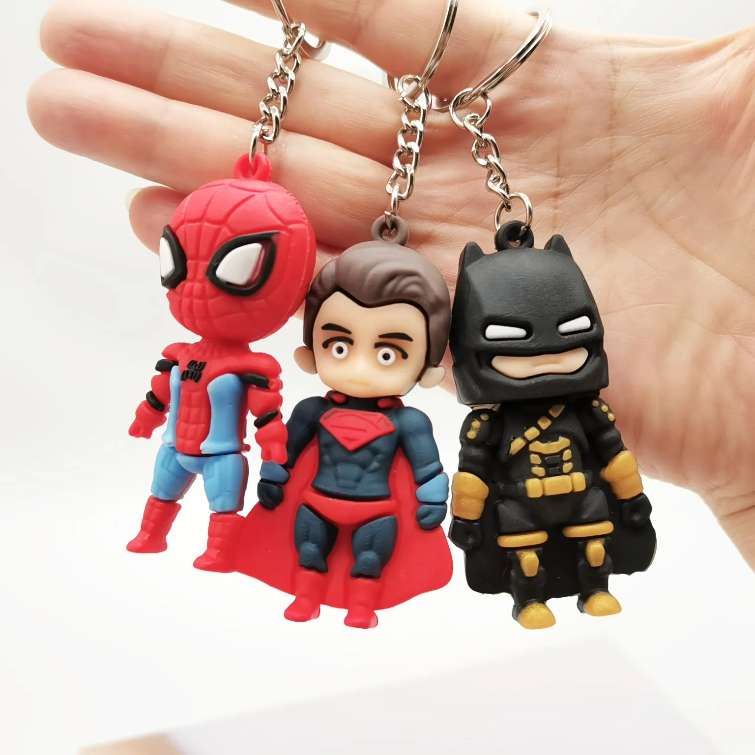 Creativo Cartoon Avengers League Portachiavi Stereoscopico Iron Man Spider Man Captain America Doll Bag Pendant