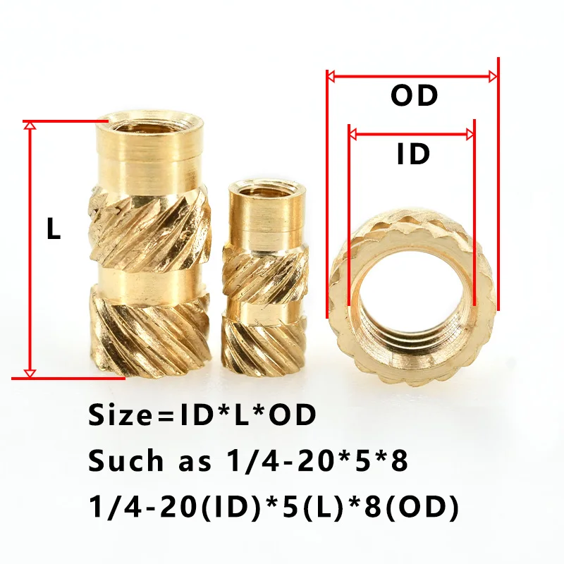 Hexagon Socket Nut Heat Brass Insert Nut Threaded Knurled Copper Insertnut