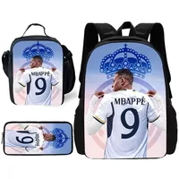 Child Game M-mbappes Football Kylians School Backpack, Lunch Bags ,Pencil Bags ,School Bags for Boys Girls Best Gift
