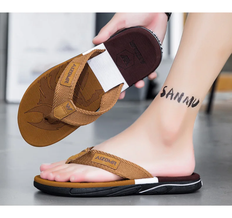 2026 Hochwertige Herren-Flip-Flops, Rutschfest, Verschleißfest, Geruchlos, Neue Sommer-Outdoor-Flip-Flops, Strandsandalen – Detail 28