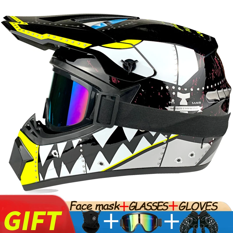 Casque Moto Unisexe De Marque Luxe Casque De Moto Tout Terrain De à Du Casque Intégral De La