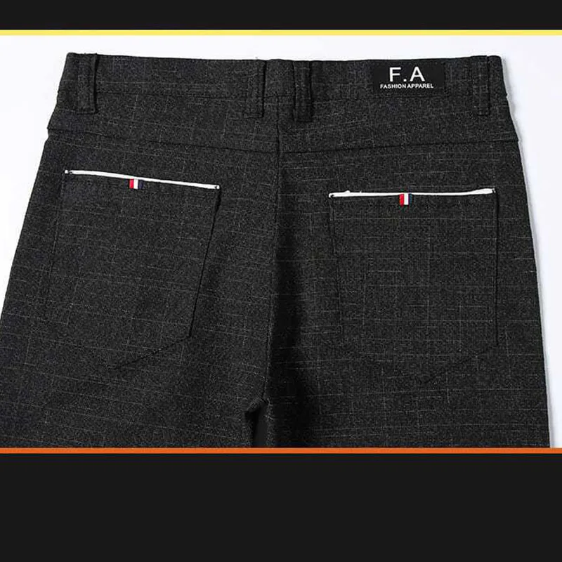 Business Office Streetwear Fashion Men's Plaid Suit Pants Spring Autumn Korean Male Clothing Casual New Slim Straight Trousers