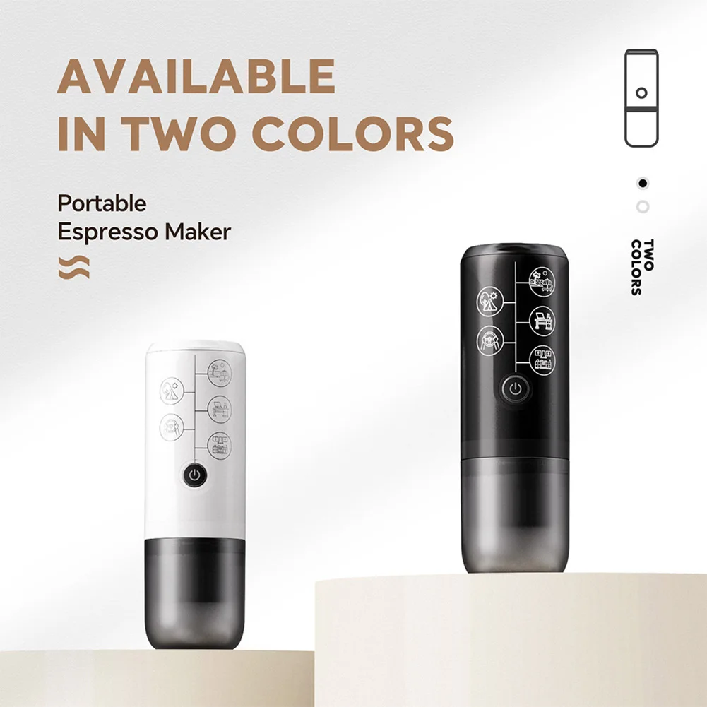 Wireless Electric Portable Espresso Coffee Machine for Car & Home Camping Coffee Maker 2-in-1 Capsule Powder Travel Coffee Maker 4