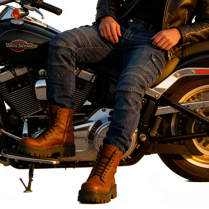 모토크로스 라이딩 진 오토바이 레이싱 팬츠 내마모성 보호 장비 사계절 범용 Hi 06