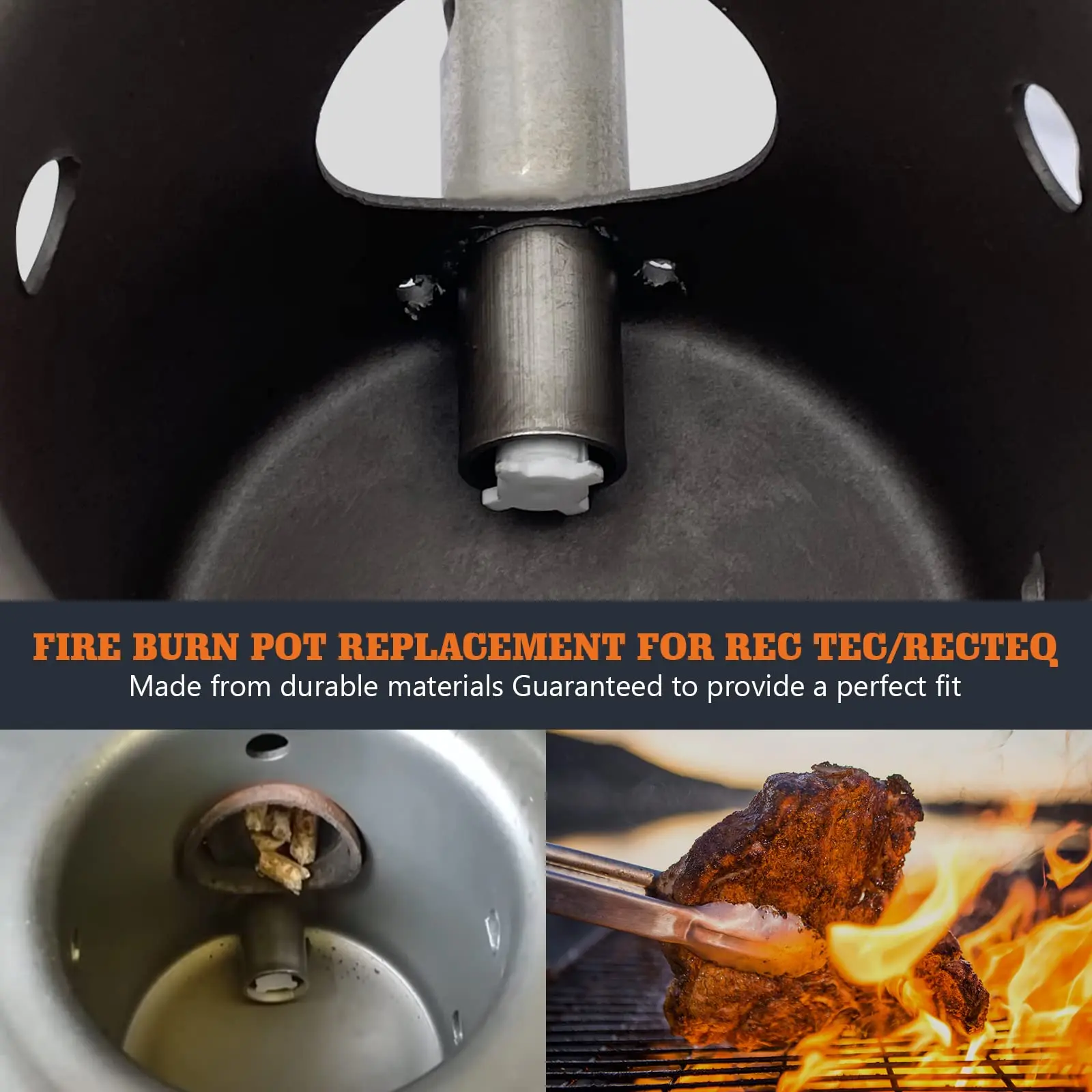 Fire Burn Pot / Burnpot Replacement Parts for Rec Tec/Recteq Wood Pellet  Grill and Smoker