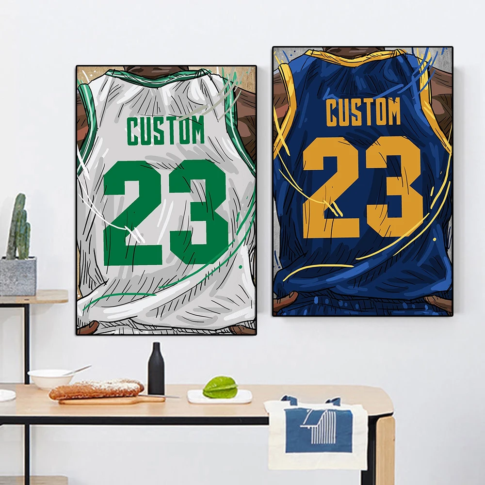 Pop Chart | Basketball Jerseys Poster | 24 x 36 Large Wall Art | Complete  History of NBA and Notable Basketball Uniforms | Basketball Room Decor for