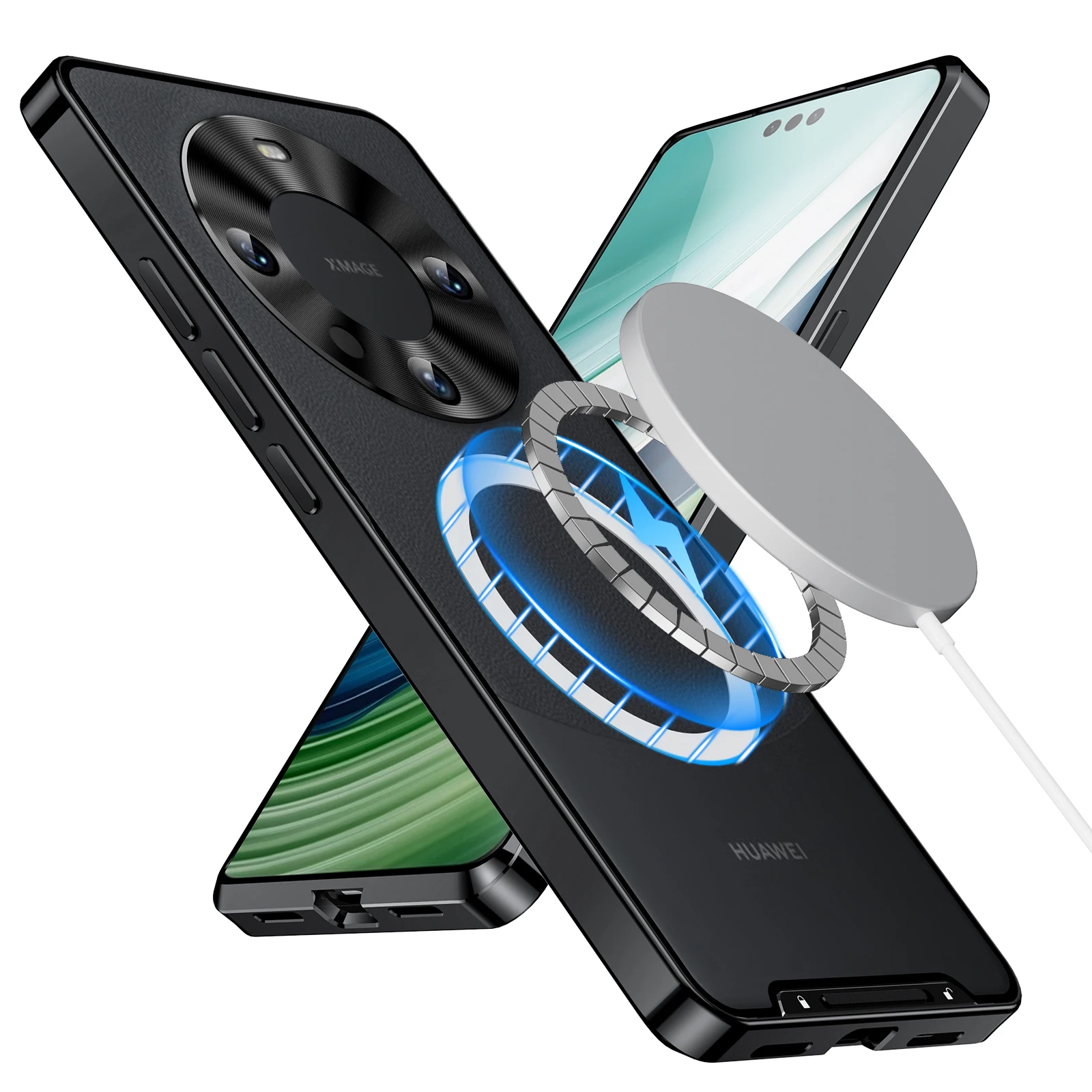 

Магнитный чехол Magsafe для Huawei Mate 60 Pro, Беспроводная зарядка, защита объектива камеры, Huawei Mate 60/Huawei Mate 60 Pro