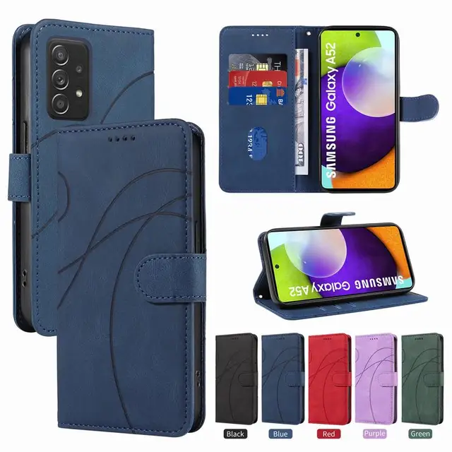 Case On A72 A52 A12 Leather Case For Samsung Galaxy A72 A52 Magnetic Buckle Flip Wallet.jpg