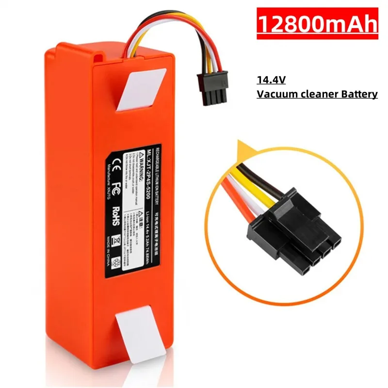 Vacuum cleaner battery Replacement battery for Xiaomi Roborock Robotic vacuum cleaner S55 S60 S65 S50 S51 S5 MAX S6 Parts 14.4V 12800mAh