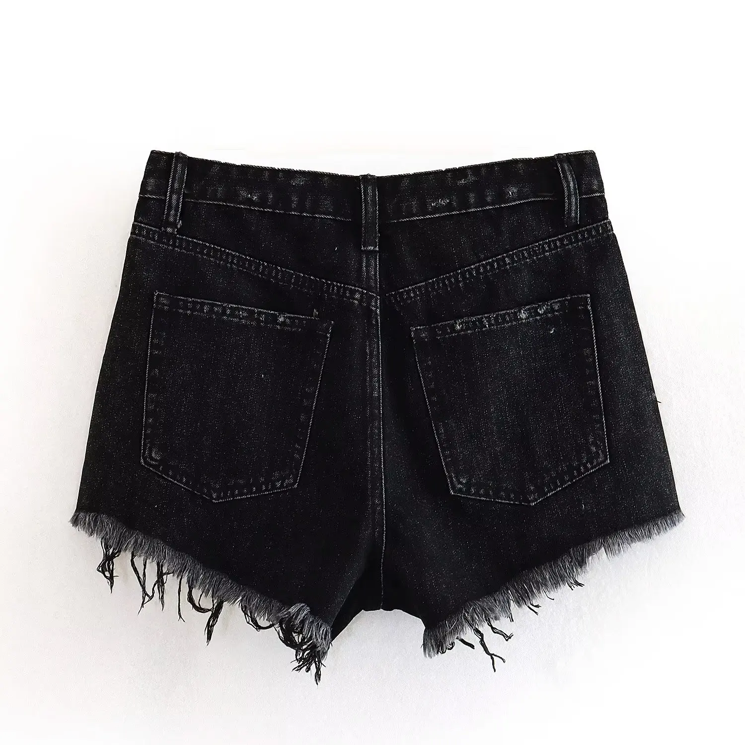 Maxdutti American Retro High  Shorts Women Street Girls Ripped Denim Shorts Fashion Ladies Mom Bermuda Summer