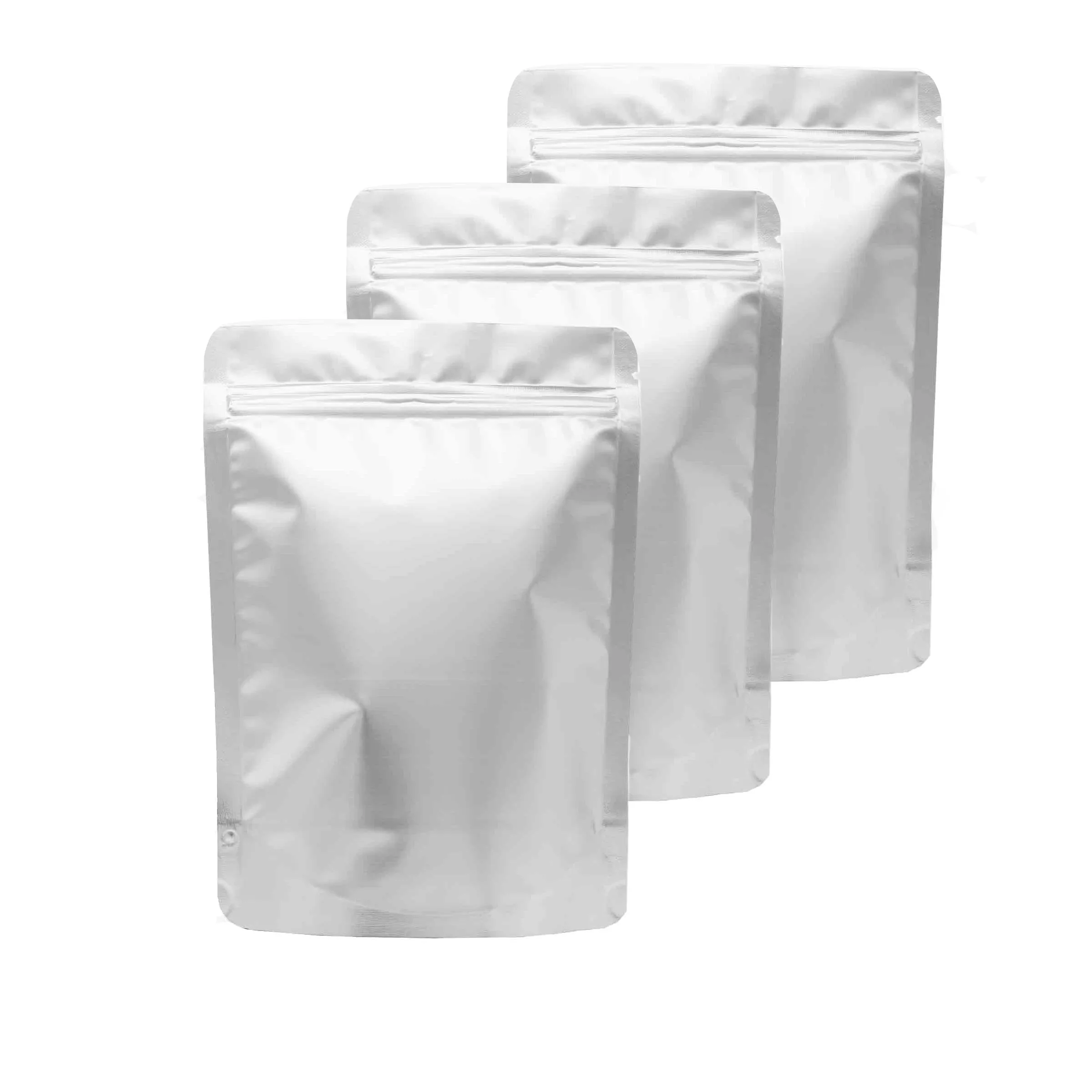 

16x22cm Smell Proof Ziplock Mylar Bag Heat Seal Protein Powder Flour Packaging Aluminum Foil Silver Zipper Stand Up Pouch