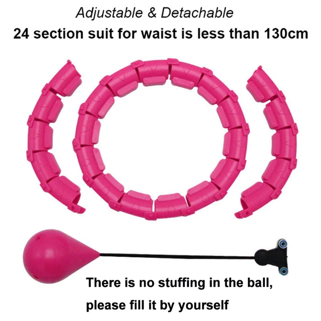 Adjustable Sport Hoops Abdominal Thin Waist Exercise Detachable Massage Hoops Fitness Equipment Gym Home Training Weight Loss Pink