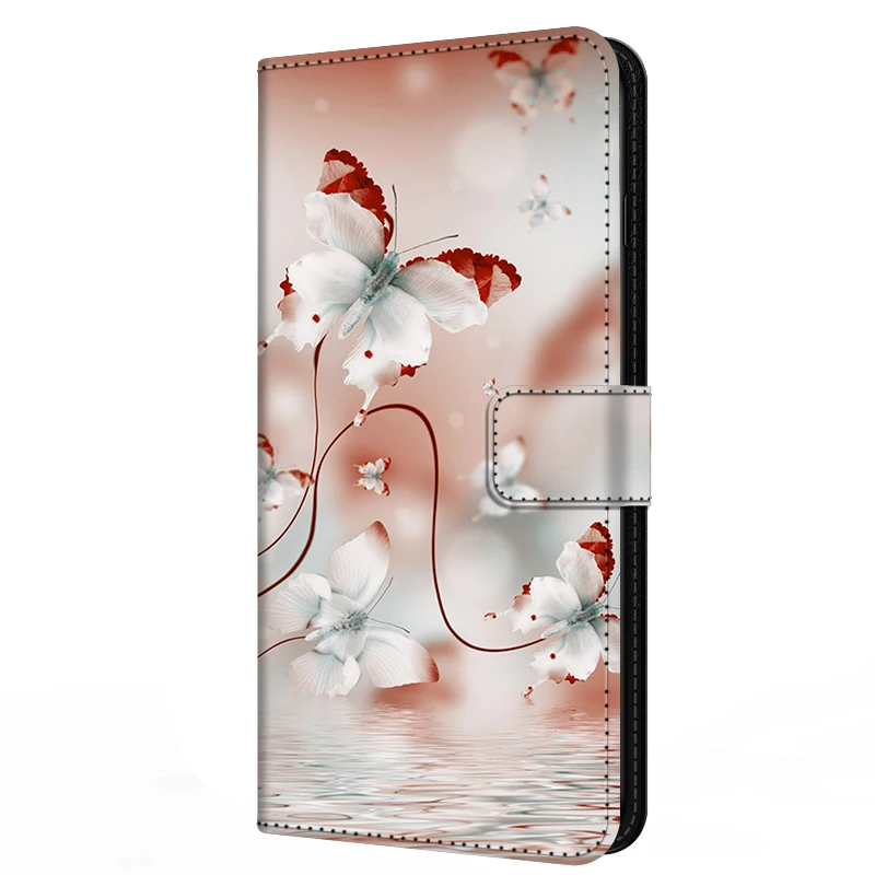 Leather Flip Wallet Case with Magnetic Closure and Stand - Elegant Design with Card Slots