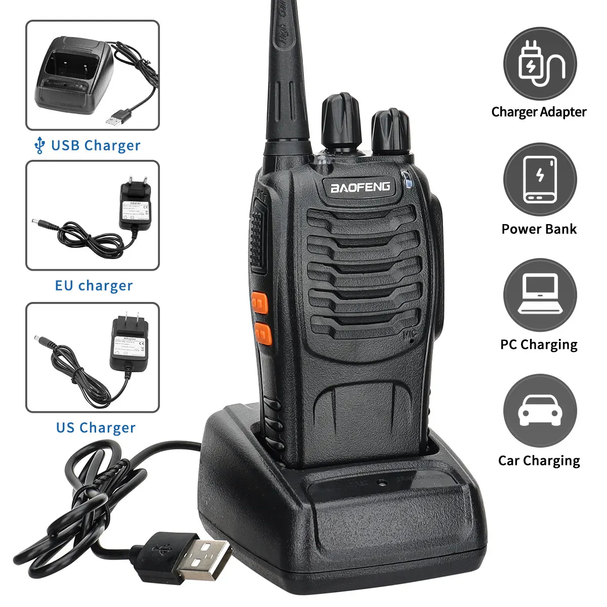 2/4個baofeng BF-888Sトランシーバーuhf 2ウェイラジオBF888S