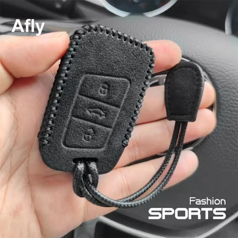 

Afly Suede Leather Car Key Case For VW Volkswagen Golf 7 MK7 Tiguan MK2 for Seat Ateca Leon FR 2 Ibiza Skoda Octavia Keyless