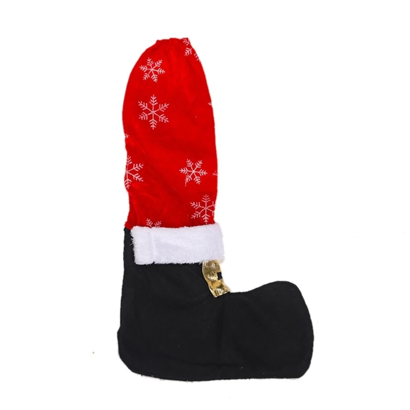 

Festive Red Christmas Table Leg Cover with Snowflake Cloth and FauxFur