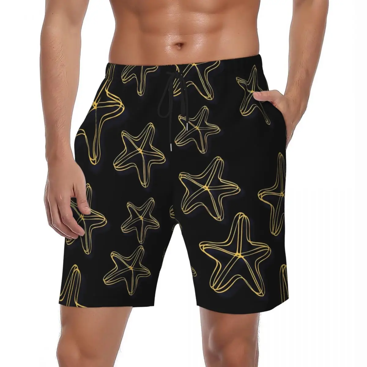 

Starfish Print Board Shorts Summer Abstract Animal Casual Beach Shorts Men Sports Surf Quick Dry Printed Swimming Trunks