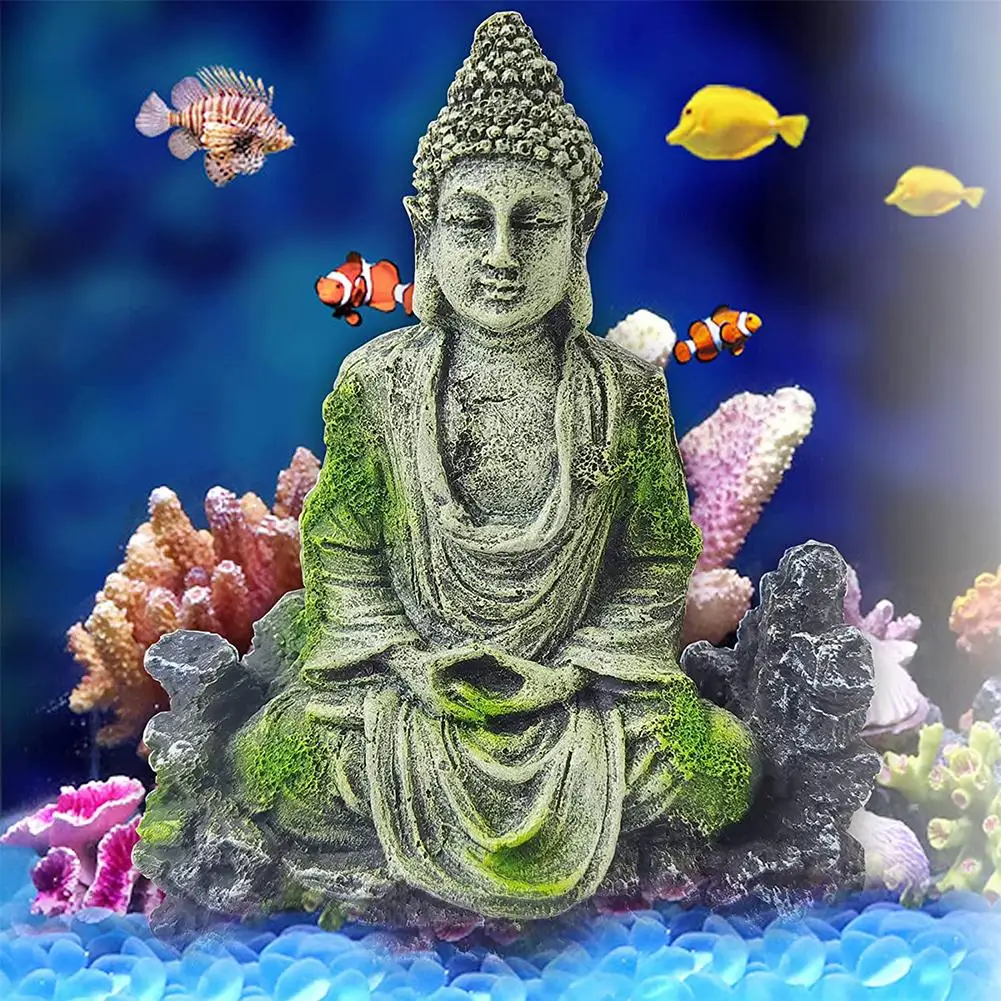 Buda estátua resina artesanato peixe camarão casa aquário tanque de peixes paisagismo decoração ornamento mais novo