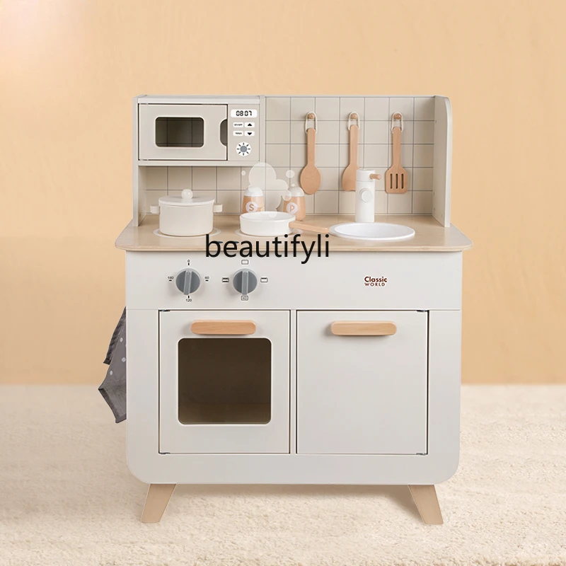 Children's Kitchen Educational Toys Girls Boys Wooden Simulation Kitchenware Birthday Gifts