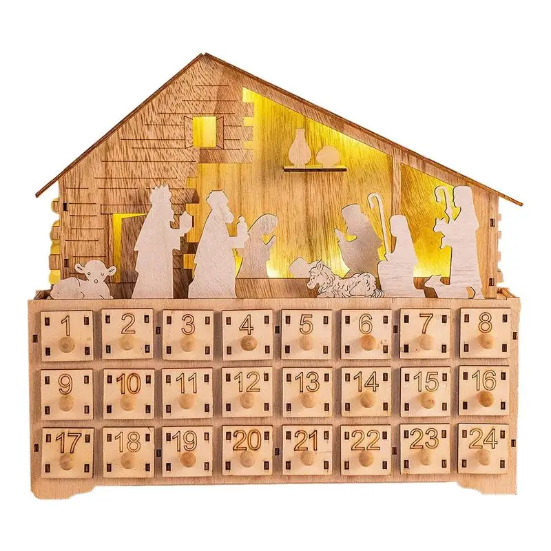 

Деревянная деревня календарь на тему Рождества