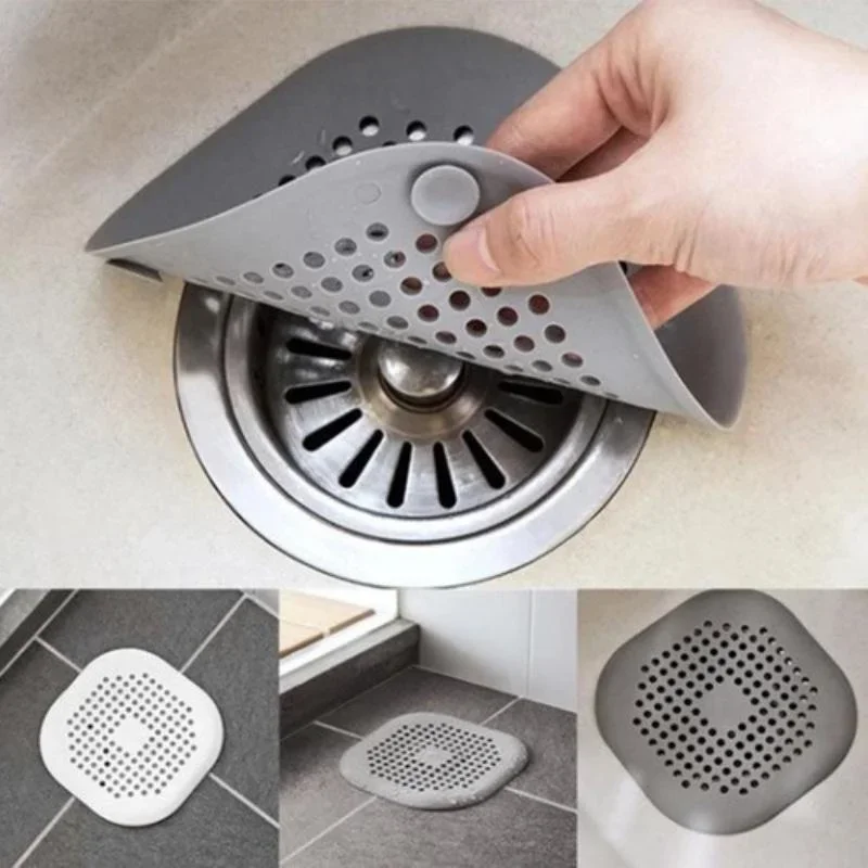 1PC Kitchen Sink Anti-clogging Silicone Floor Drain Cover Bathroom Drain Hair Filter Screen