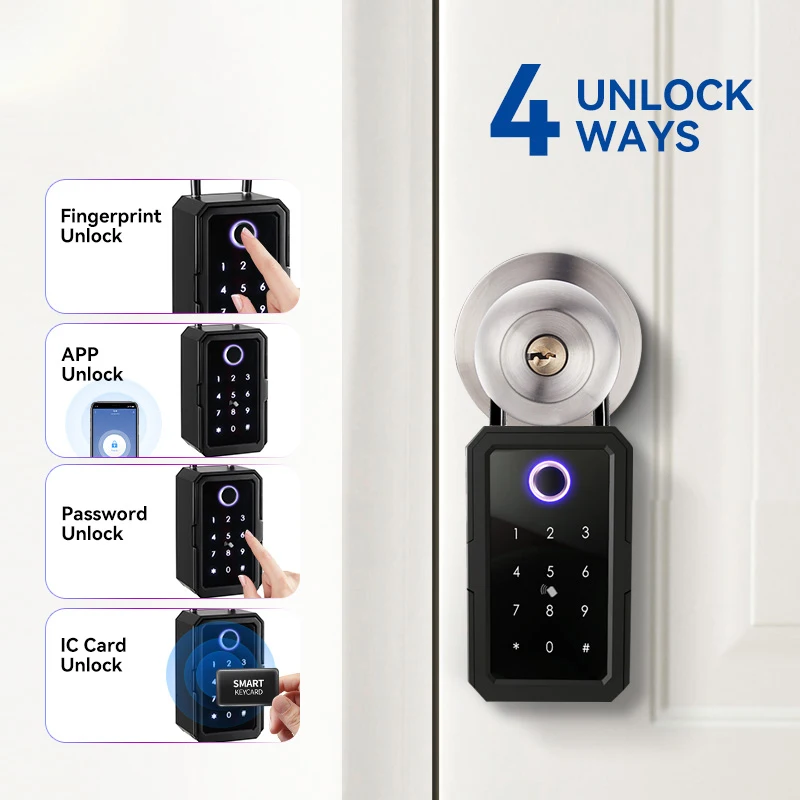 Cerradura Fechadura Entry  tt lock Fingerprint Smart Life App Slide X5 Main Door Wifi Smart Door Lock Key box Tuya — view 2
