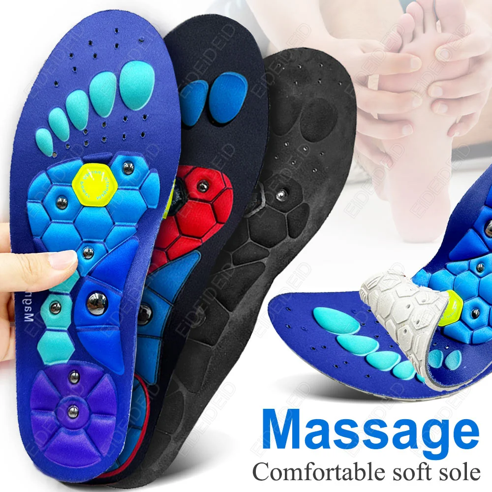 Orthopädische Einlegesohle Arch Support Magnetische Therapie Massage Einlegesohlen Männer Fuß Akupunkturpunkt Massage Einlegesohlen Anti-müdigkeit Gesundheit Einlegesohlen – Detail 1