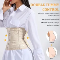 Corset gothique pour femmes, haut façonnant avec 3 crochets et soutien du buste, body amincissant pour superposition ou vêtements d'extérieur 6