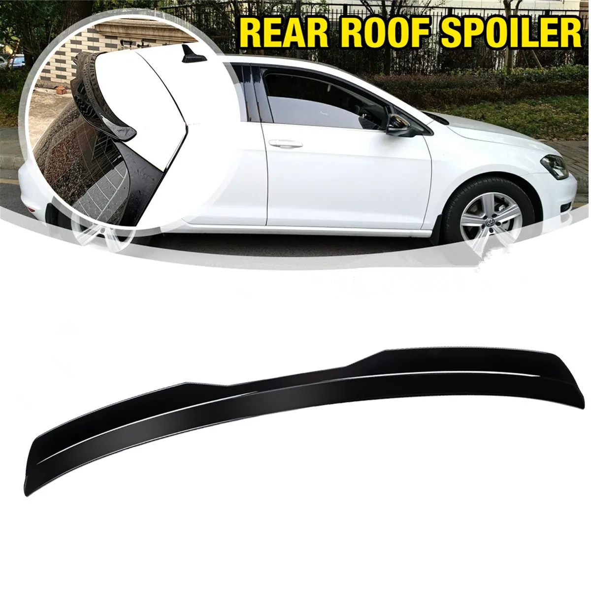 Car Rear Roof Trunk Boot Lip Spoiler Wing Extension Per Volkswagen Per Vw Per Golf 7 Mk7.5 Vii Standard R-Line 2014-2019