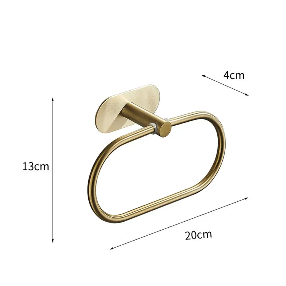Durable Stainless Steel Towel Holder Self-adhesive No Drilling Bathroom Organizer Gold Kitchen Storage Rack Home