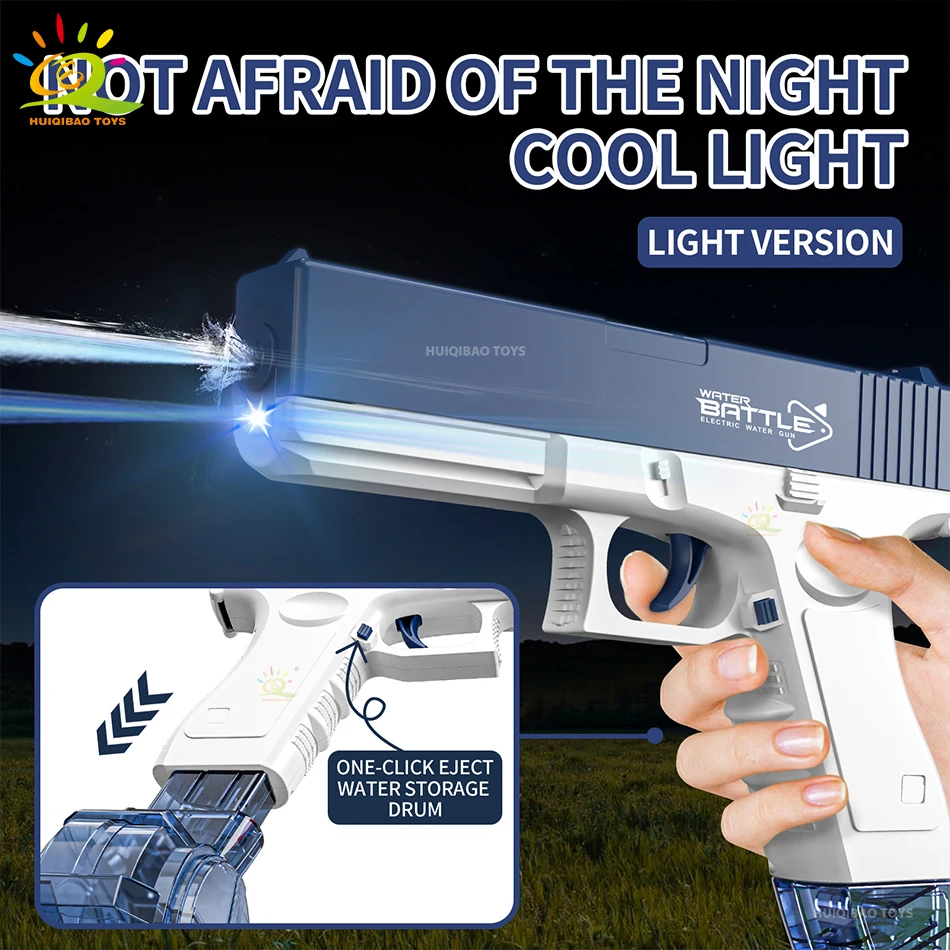 Electric Light Auto Burst Water Gun Firing Pistol Cannon Toys Summer Outdoor Shooting Game Fight Toys for Children Boy Gift 2