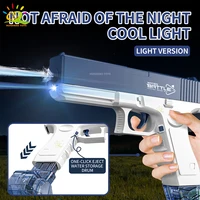Electric Light Auto Burst Water Gun Firing Pistol Cannon Toys Summer Outdoor Shooting Game Fight Toys for Children Boy Gift 2
