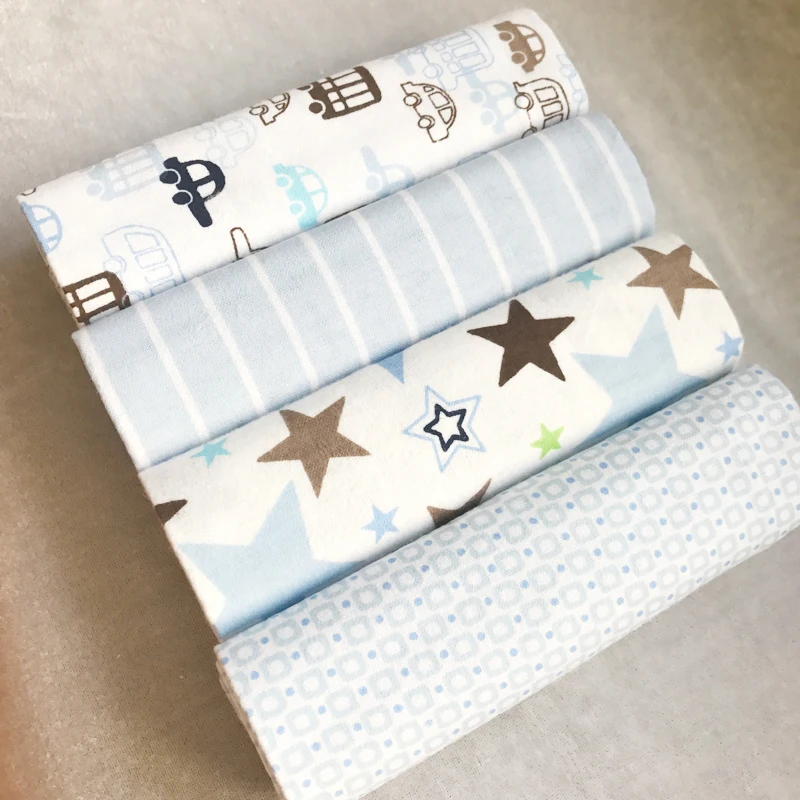 Baby Blanket & Swaddling 4 PCS Newborn Thermal Soft Cotton Solid Bedding Set Quilt Infant Swaddle Wrap Photography Props