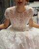 Bohemia Vintage Wedding Dresses O-Neck Short Sleeves Bridal Gowns Lace Appliques A-Line Robes Vestidos De Novia Customized 2025 3