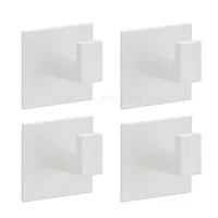 Self-กาวสีดําสีขาวHookสําหรับคีย์กระเป๋าแขวนเสื้อผ้าห้องน้ําRobe Coat Hookผ้าเช็ดตัวห้องน้ําอุปกรณ์ฮาร์ดแวร์ 1