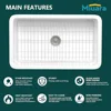 Large White Fireclay Kitchen Sink 32 Inch Drop In Single Bowl Topmount Dual Mount 32"x19"x10" Kit Includes Stainless Steel Grid 2