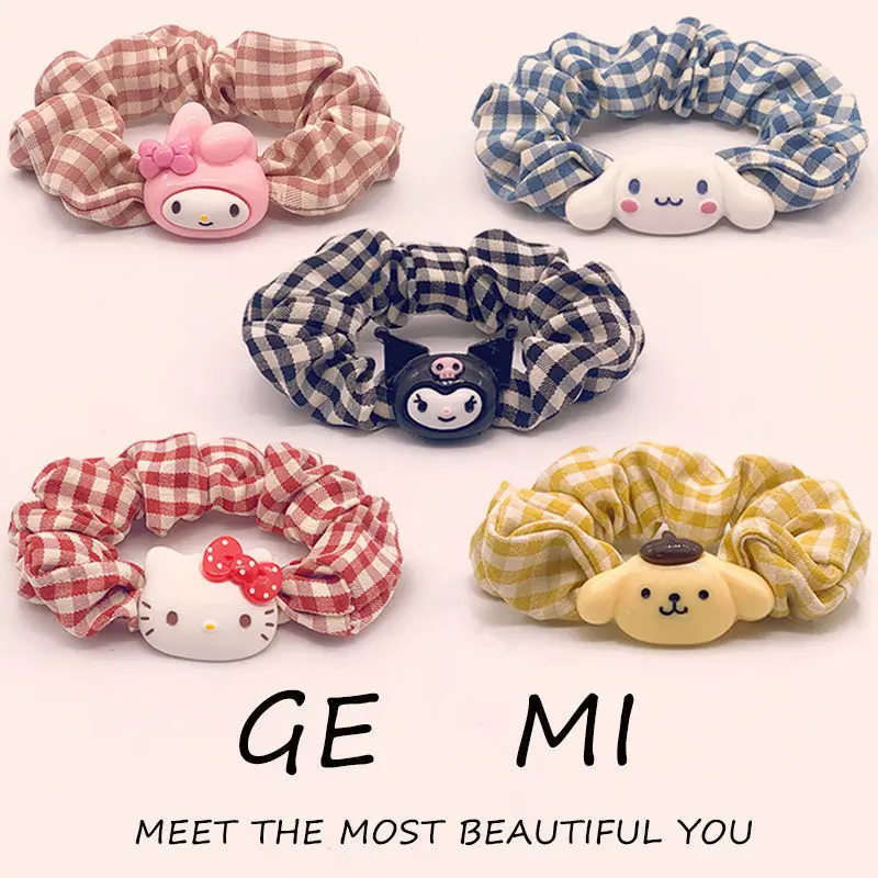 

Kawaii Sanrio Hello Kitty Kuromi My Melody Cinnamoroll Cartoon Cute Hair Tie Hair Rope for Boyfriend Bracelet Fashion Headband