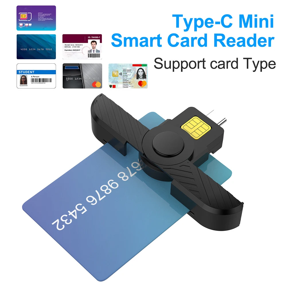 ID CAC 카드 리더기 Type-C USB 공통 액세스 CAC ATM 카드 비자 리더기 (SIM 칩용) 정부 ID ActivClient AKO용