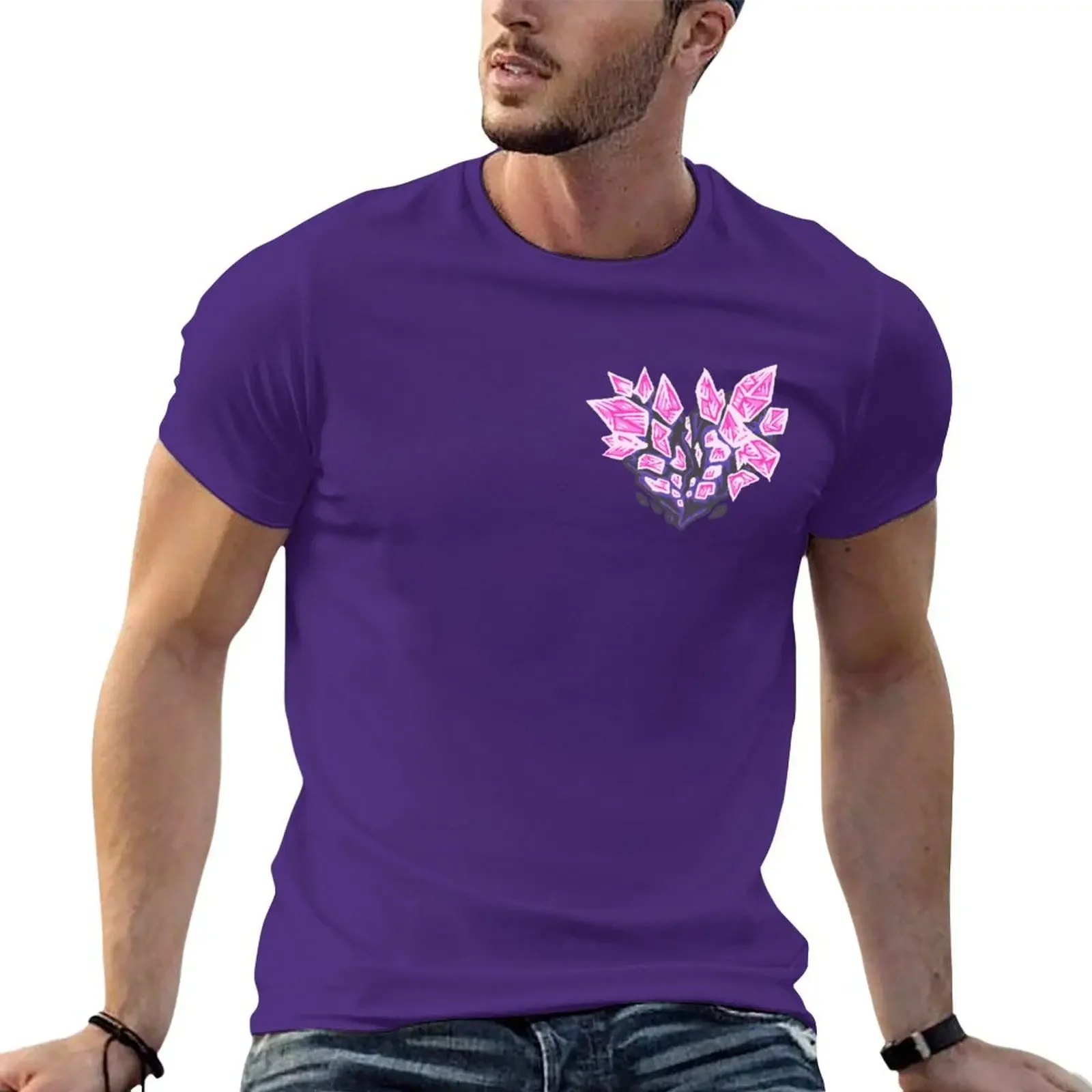 Pink Mineral Heart T-shirt customs oversizeds men clothings