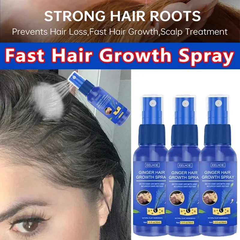 Hair Growth Spray Ginger Extract Prevent Baldness Promote Thicker Longer Anti Hair Loss