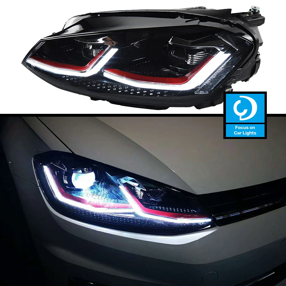 Car Front Headlight For Golk7 Golf 7 MK7 2013 2017 LED HeadLamp Styling