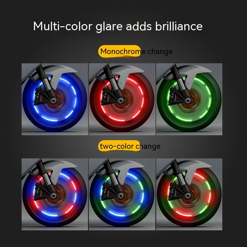 Car Motorcycle LED Lights Air Nozzle Decorative Vibration Sensor USB Charging Auto Wheel Tire Valve Cap Hub Ambient Lamp