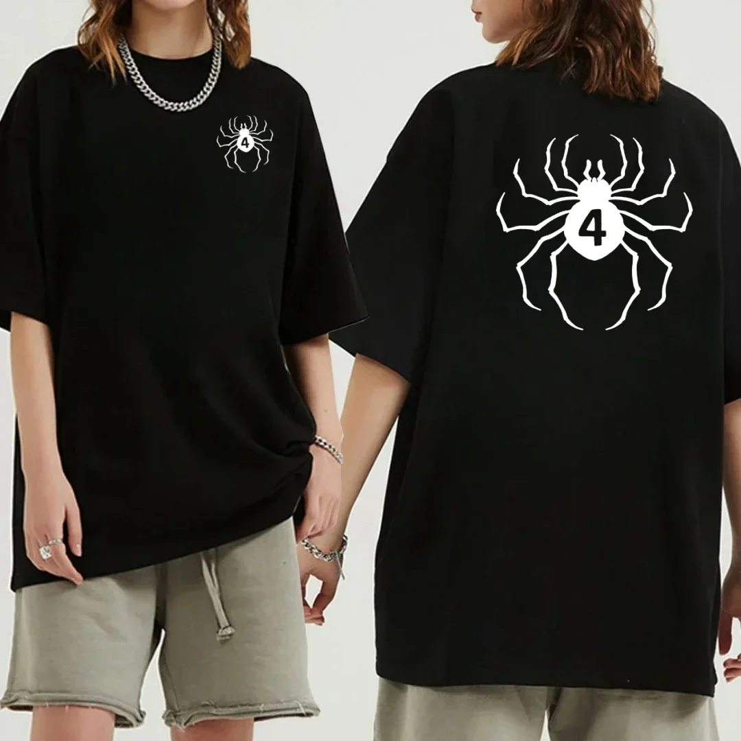 thumbnail image 3 of Camiseta de algodón puro para hombre y mujer, camisa con estampado de araña Y2k, informal, holgada, de calle, con gráfico vintage, 3 of 3