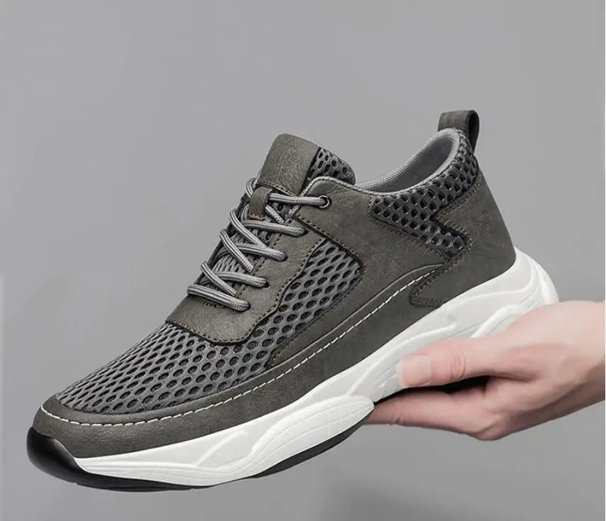 Elevator Sneakers For Men Height Increasing Casual Sports Shoes_voghion.com