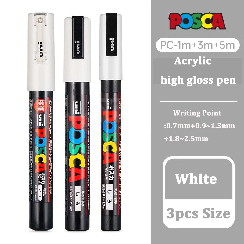 Uni POSCA Marker Set of Acrylic Paint Pens,PC-1M 3M 5M colores rotuladores  permanentes For Art Supplies,Fabric Paint,Rock Marker - AliExpress