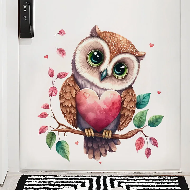 

Наклейки на стену в виде мультяшной совы для украшения дома, гостиной, спальни, прихожей, самоклеящиеся картины для украшения стен 461