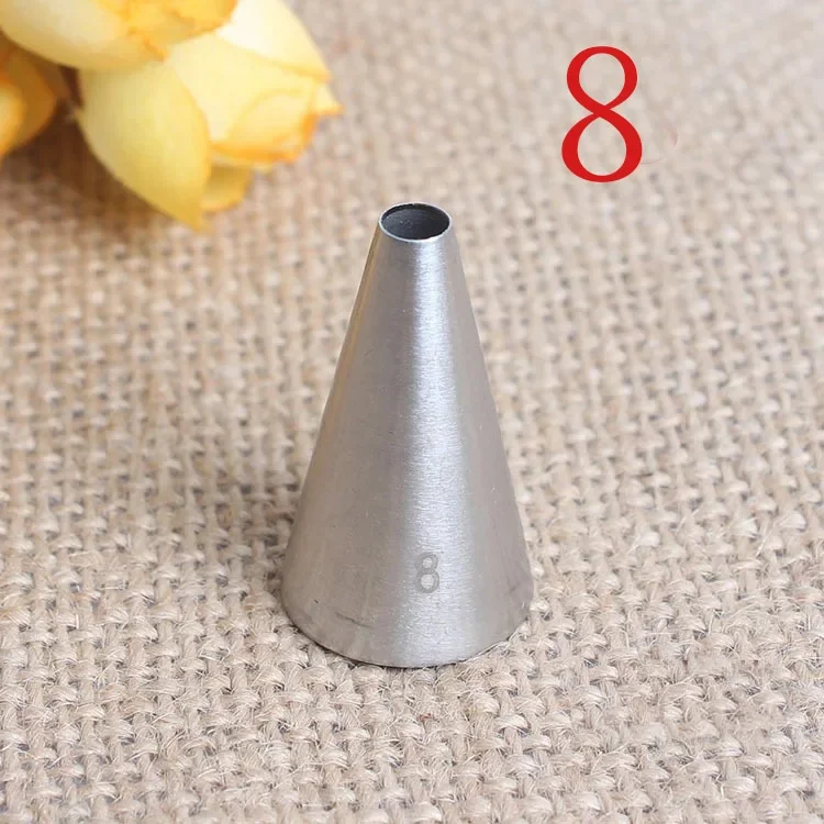 

8# round Hole Bubble Decorating Nozzle 304 Stainless Steel Stretching inside and outside Seamless Baking DIY Tool Small Number