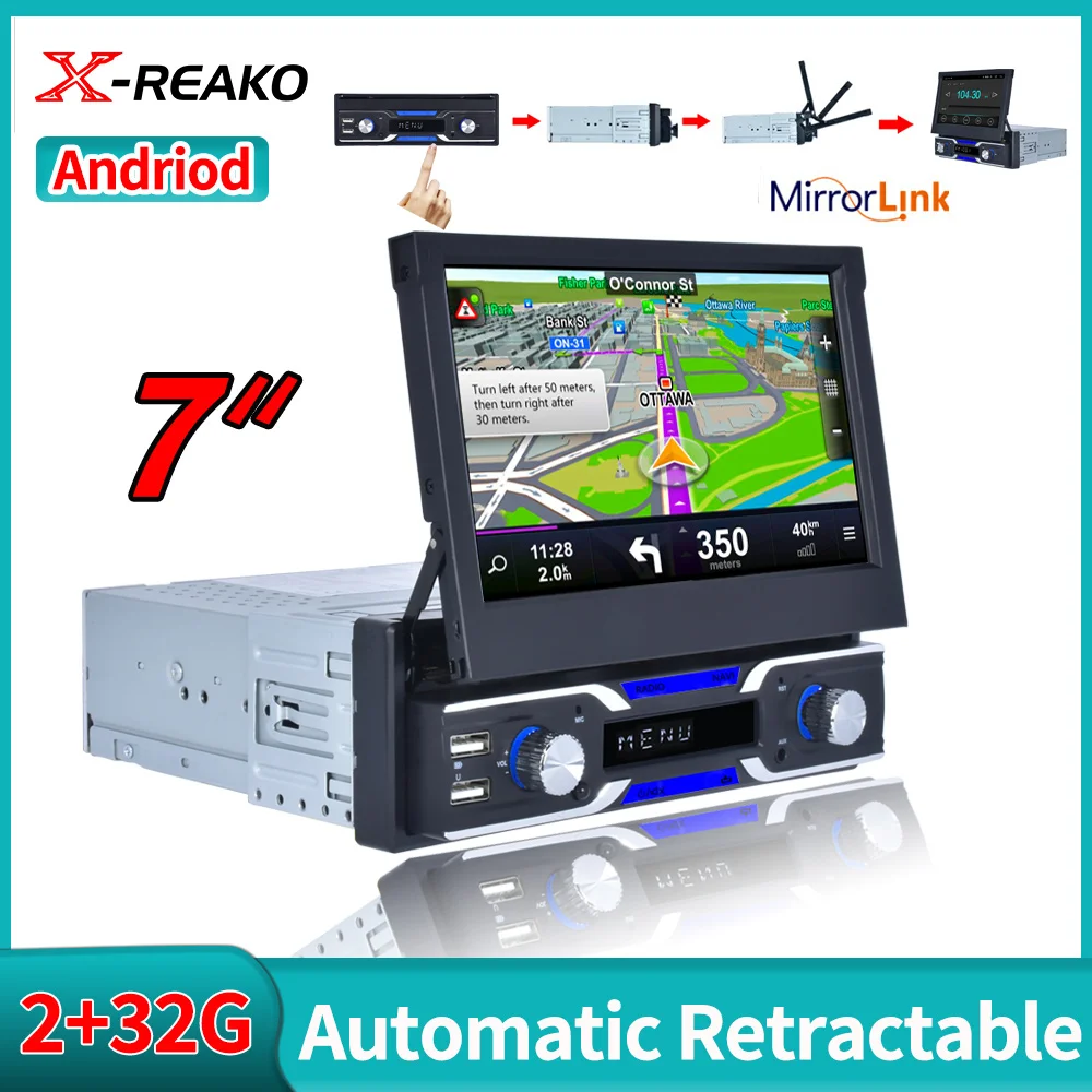 XREAKOAndroid11CarRadioAutoradio1Din7TouchScreenCar
