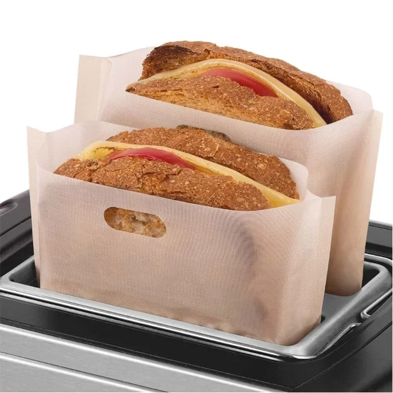 Reusable Toaster Bag Non Stick Bread Bag Sandwich Bags Fiberglass Toast Microwave Heating Pastry Tools microwave cooking bags toaster bag